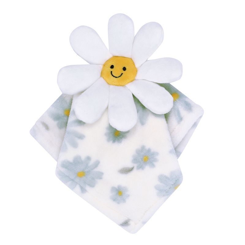 Lambs & Ivy Sweet Daisy Lovey White Flower Plush Security Blanket, 1 of 6