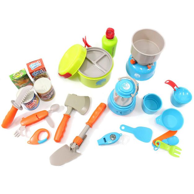 Little Explorers 20 Piece Camping Gear Toy Tools Play Set for Kids 