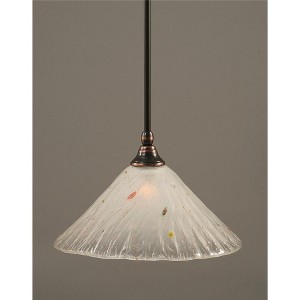 Toltec Lighting Any 1 - Light Pendant in  Black Copper with 12" Frosted Crystal Shade - 1 of 1