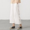 ECUPPER Womens Linen Cropped Pants Loose Casual Capri Cotton Wide Leg Plus Size Elastic Waist with Drawstring Trouses - 4 of 4