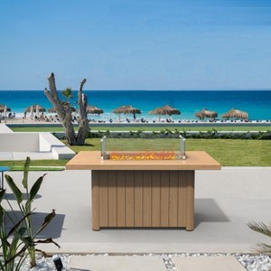 Moda Furnishings 24.6'' H x 51.97'' W Aluminum Propane Outdoor Fire Pit Table - 1 of 4