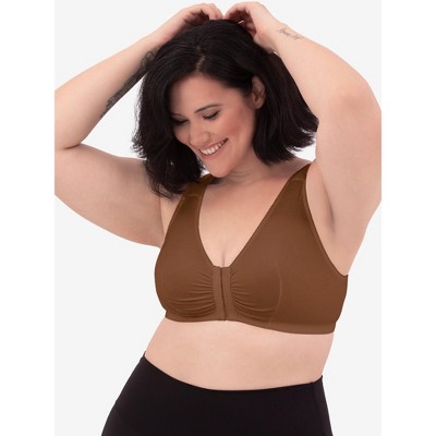 Leading Lady The Marlene - Silky Front-closure Comfort Bra In Black, Size:  44b/c/d : Target