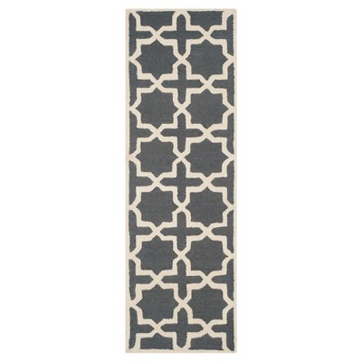 2'6"x12' Runner Trellis Dark Gray/Ivory - Safavieh