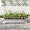 Naysaye 11.4" Tall Rectangle Raised Garedn Planter, Outdoor Garden Raised Planter Box for Flowers, Silver, 70.46"*35.42"*11.42" - 2 of 4