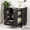 Mshliw 24 Inch Bathroom Vanity with Sink, Freestanding Cabinet with Door Shelf, Drawer and Pull-Out Basket, Ceramic Top - 2 of 4