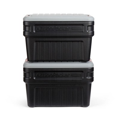 24 Gallon Black and Gray Stackable Lockable Storage Box