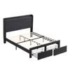 Queen Bed Frame with 2 Storage Drawers, Upholstered Platform Bed with Charging Station, Bed Frame with Storage Headboard, No Box Spring Needed - 4 of 4