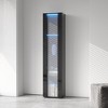 4-tier Tall Storage Cabinet Freestanding Narrow Slim Side Cabinet With Aluminum Strip Lamp for Living Room Bedroom - 2 of 4