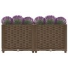 vidaXL Raised Bed Light Grey Polypropylene Medium Planters - Brown 31.5" x 15.7" x 15" - 3 of 4