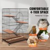 VEVOR Catio, 4-Tier Large Cat Cages Indoor, Detachable Metal Playpen Enclosure with 360° Rotating Casters, with 3 Ladders, 35.4x23.6x51 inch - 4 of 4