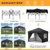10X10FT Instant Pop Up Canopy Tent with 4 Side Walls, Heavy Duty Waterproof UPF 50+ UV Protected Canopy with Wheeled Carry Bag - 4 of 4