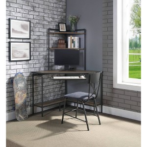 Upholstered Office Chair with Soft Foam Cushion, Ergonomic Design, and Durable Metal Frame - 1 of 4
