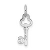 Black Bow Jewelry 14k White Gold, Hannah Collection, Mini Initial G Shamrock Key Charm - 3 of 4