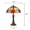 Chloe Lighting Simone Floral 2 Light Tiffany-Style Dark Bronze Table Lamp 16" Wide - 3 of 4