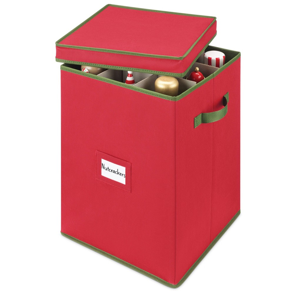 Whitmor Holiday Figurine Storage: Red Polypropylene Utility Storage Bin, 17" H x 12.75" W, Spot Clean