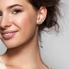 EVERLY JEWELRY | Sterling Silver 1/4 CT TGW Created Blue Sapphire Fashion Post Earrings - 4 of 4
