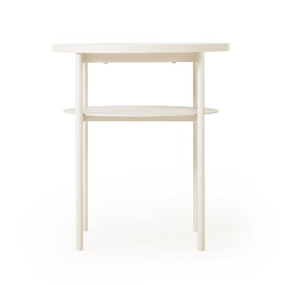 Round AIDA Multipurpose End and Side Table Set with Extra Shelves, Mellow