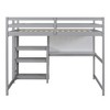 TiramisuBest Full Size Wooden Loft Bed with Shelves, Desk and Writing Board,White - 3 of 4