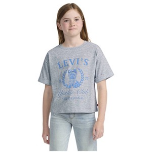 Levi's® Girls' Short Sleeve Roll Cuff T-Shirt - Heather Gray - 1 of 3