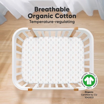 Organic Cotton Jersey Blue and White Toddler Crib Sheets Set