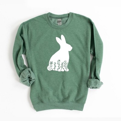Simply Sage Market Women's Graphic Sweatshirt Bunny With Flowers