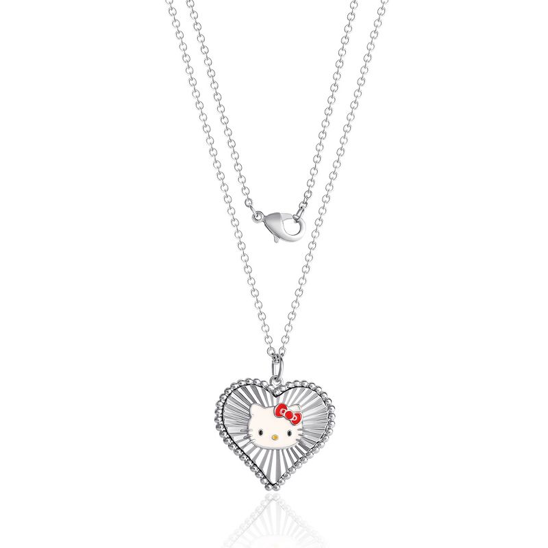Sanrio Hello Kitty Womens Starburst Heart Necklace, 18'' - Authentic Officially Licensed, 4 of 7