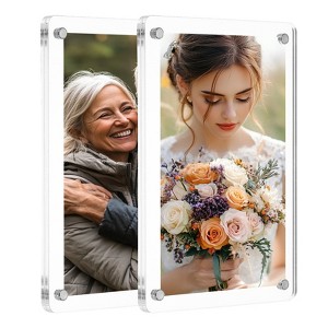 Unique Bargains Double Sided Fujifilm Mini Picture Acrylic Fridge Magnetic Frames 2 Pcs - 1 of 4