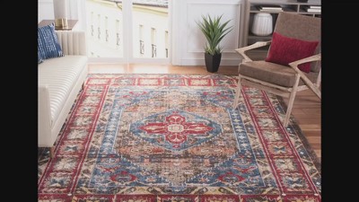 Bijar Blue and Brown Hand-knotted Synthetic Area Rug