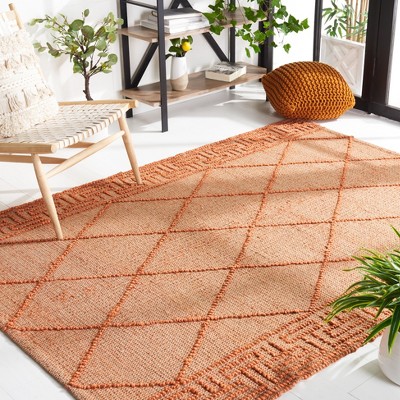 Orange Geometric Sisal 8' x 10' Area Rug