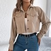 Clearlove Womens Fashion Jackets Cropped Corduroy Shacket Button Down Casual Long Sleeve Fall Jacket Coats - 4 of 4