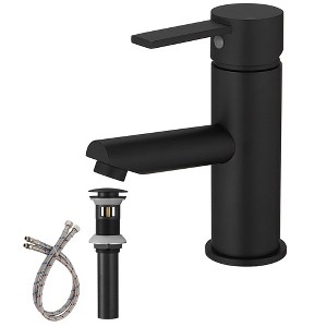 BWE Unique Design Single Hole Single Handle Bathroom Faucet in Matte Black - 1 of 4