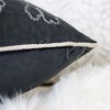 Tramull Velvet Holiday Pillow Cover 20x20 with Silver Snowflake Embroidery, Christmas Winter Decor for Couch Bed - 4 of 4