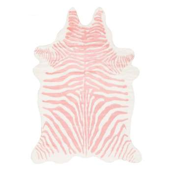 nuLOOM Alyssa Faux Zebra Cowhide Area Rug 5x7, Pink