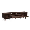 Mid-Century Modern TV Stand for 75" TV with Rattan Door,Soft-Close & Drop-Down Storage,Living Room Media Console-Baofuwish - 4 of 4