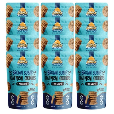 Baked Cravings Mini Crisp Brown Sugar Oatmeal Cookies - Case of 3/4 pack, 5 oz