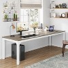 Okak Farmhouse Wood Large Collaborative Desk Rectangle Dining Table,Long Modern Kitchen Dinner Table for Dining Room,Breakfast Nook - 2 of 4