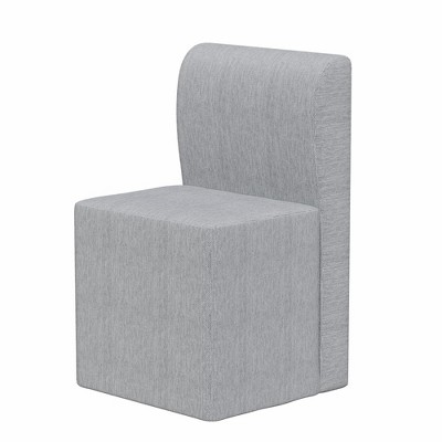 Lirago Wheeled Dining Chair & Footstool Set-Modern Gray Linen Furniture with Rolling Function for Living Room & Bedroom