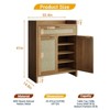 Farmhouse Rattan Shoe Cabinet with Storage,32.4’’ Boho Style Shoe Organizer Storage Cabinet with Shelves & Doors, 5-Tiers Wooden Shoe Rack Cabinet - 2 of 4