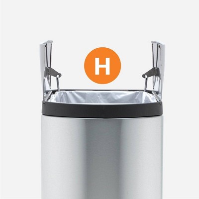 30L Brushed Stainless Steel Butterfly Lid Kitchen Step Trash Can