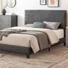 Queen Size Upholstered Platform Bed with Wood Slat Support - 3 of 4