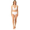 Anne Cole Women's Live In Color Textured Shirred Soft Band Bralette Bikini Swim Top - 3 of 4
