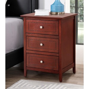 NicBex 3 Drawer Nightstand End Table,Wood Side Table with Round Knob Handles for Bedroom,Living Room,Bedside - 1 of 4