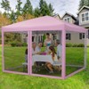 10 x 10 FT Pop Up Canopy, 3 Height Adjustable Instant Canopy with Mosquito Netting, Heavy Duty Sun Shade for Patio, Backyard - 4 of 4
