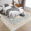 Washable Boho Area Rug, Non-Slip Low Pile Vintage Carpet, Soft Accent Floor Cover for Living Room or Bedroom - 4 of 4