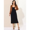 Allegra K Women's Cropped Open Front Collarless Long Sleeve Faux Fur Jacket - 4 of 4