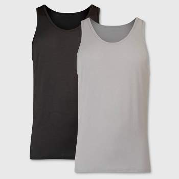 Hanes Men's Ribbed Moisture-wicking Tank Top Undershirt 6pk - Gray/black :  Target