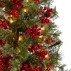 Nearly Natural 3-ft Berry and Pine Artificial Christmas Tree with 50 Warm White Lights and Burlap Wrapped Base - 3 of 4