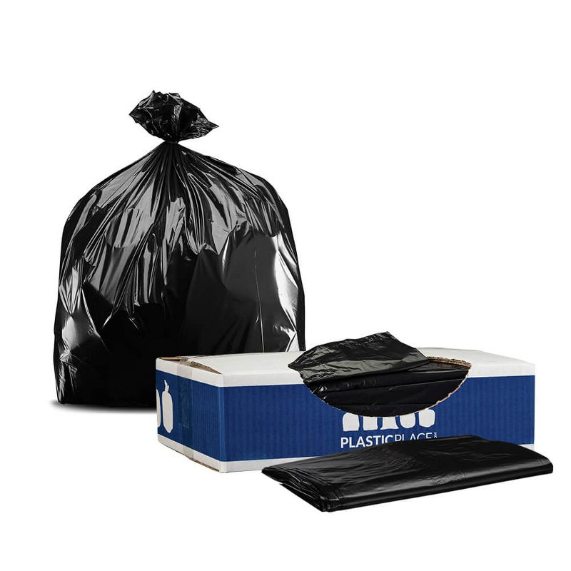 Plasticplace 7-10 Gallon Trash Bags, Black (500 Count), 1 of 5
