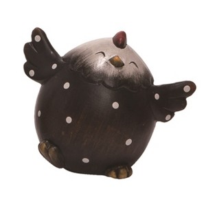 Transpac Terracotta 4" Black Spring Happy Chicken Decor - 1 of 2