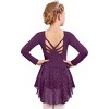 Arshiner Girls Long Sleeve Ballet Leotards with Shinny Skirts Criss-Cross Back Dance Dresses - 2 of 4